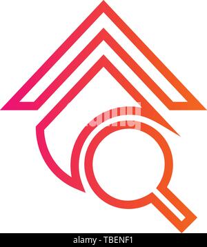 Real Estate Home Search Icon Stock Vector