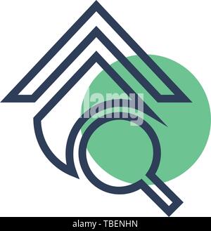 Real Estate Home Search Icon Stock Vector