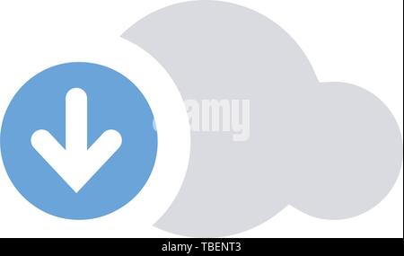 Download cloud icon flat - Vector Stock Vector