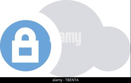 Security cloud icon flat - Vector Stock Vector