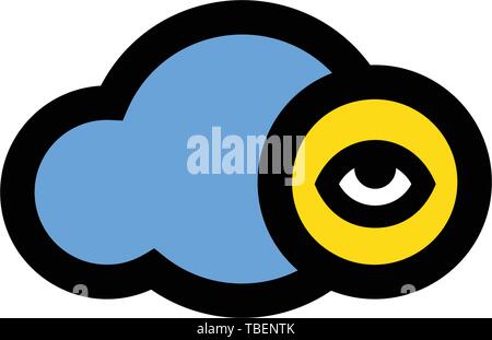 Moon rain cloud icon flat - Vector Stock Vector