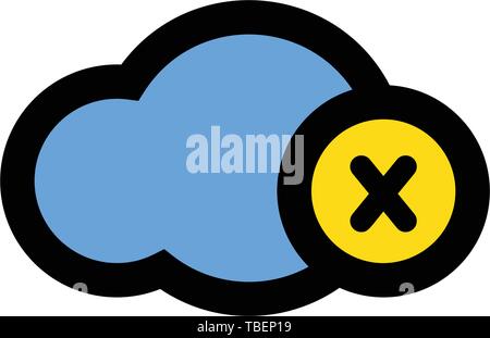 Download cloud icon linear fill - Vector Stock Vector
