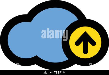 Upload cloud icon linear fill - Vector Stock Vector