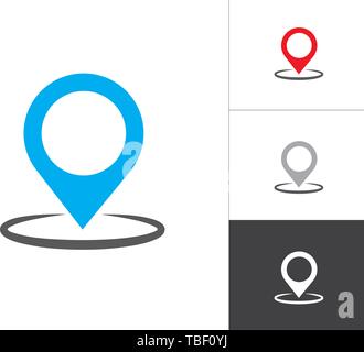 GPS Marker Isolated Vector Illustration Icon. Map Pin Concept Symbol Design on White Background. Stock Vector