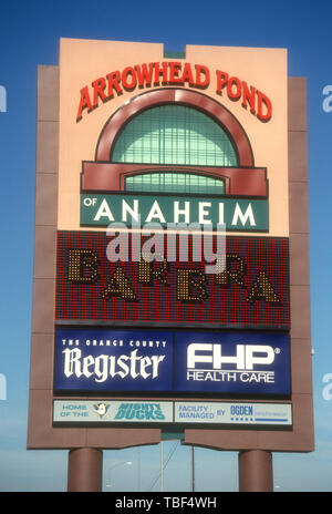 Anaheim, California, USA 2nd June 1994  A general view of atmosphere of Marquee at Barbra Streisand 'The Concert' on June 2, 1994 at Arrowhead Pond of Anaheim in Anaheim, California, USA. Photo by Barry King/Alamy Stock Photo Stock Photo