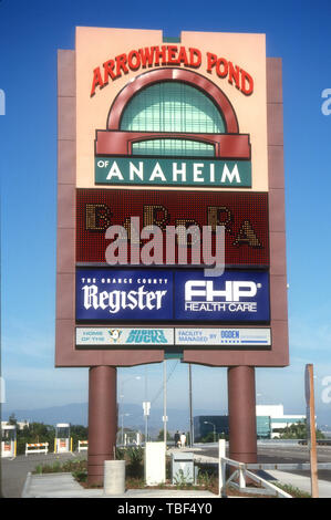 Anaheim, California, USA 2nd June 1994  A general view of atmosphere of Marquee at Barbra Streisand 'The Concert' on June 2, 1994 at Arrowhead Pond of Anaheim in Anaheim, California, USA. Photo by Barry King/Alamy Stock Photo Stock Photo