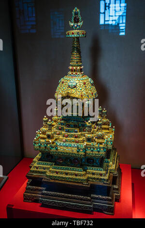 Exhibits at the Treasure Museum of the National Palace Museum Stock Photo