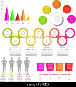 Creative modern web design elements template. Web elements with navigation, buttons, icons, blocks. Web interface template. Modern business template f Stock Vector
