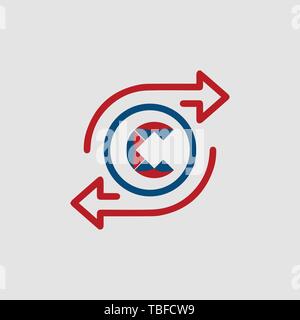 Connect is an abstract logo but can also be used as the letter C logo. Its design is simple and easy to configure Stock Vector
