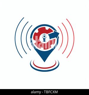Connect is an abstract logo but can also be used as the letter C logo. Its design is simple and easy to configure Stock Vector