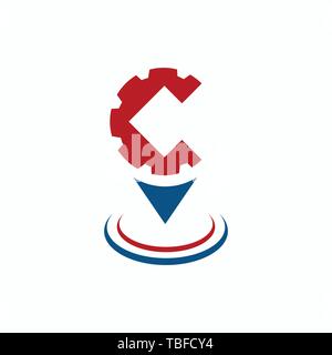 Connect is an abstract logo but can also be used as the letter C logo. Its design is simple and easy to configure Stock Vector