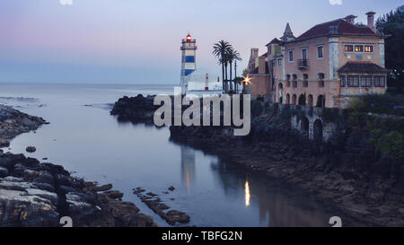 Cascais, Portugal - May 31, 2019: Santa Marta Lighthouse and Museum in Cascais, Lisbon district, Portugal Stock Photo