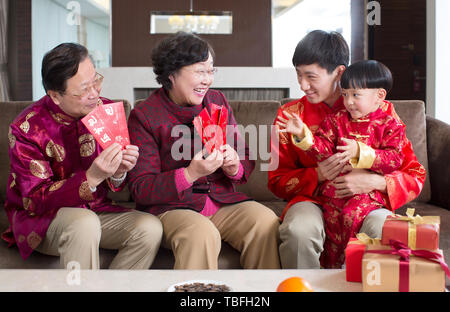 New Year greetings, Gong Xi is rich Stock Photo