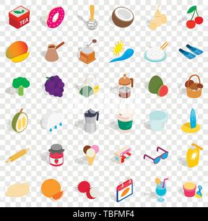 Cake icons set, isometric style Stock Vector