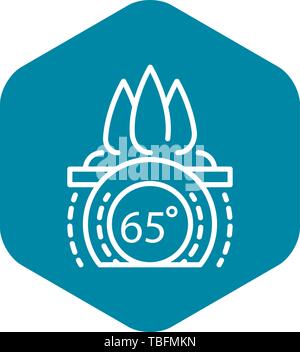 Fire smart control icon, outline style Stock Vector