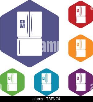 Fridge icons vector hexahedron Stock Vector