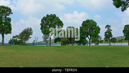 Scenery of Songjiang Moon Lake Sculpture Park in Shanghai Stock Photo