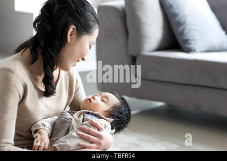 The child falls asleep Stock Photo