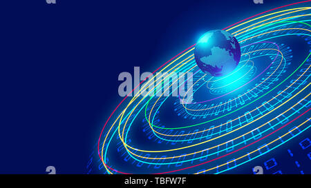 Cosmic starry, 01 digital, luminescent aperture composition world network big data abstract background Stock Photo