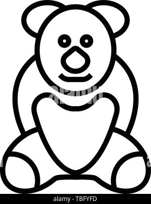 Teddy Bear icon flat - Illustration isolated vector sign Stock Vector