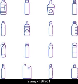 Plastic bottle icon set vector illustration - Bottle sign set Stock Vector