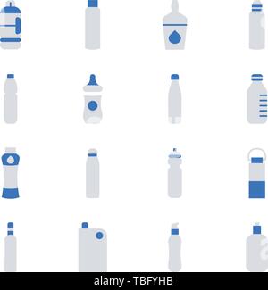 Plastic bottle icon set vector illustration - Bottle sign set Stock Vector