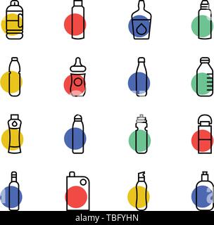 Plastic bottle icon set vector illustration - Bottle sign set Stock Vector