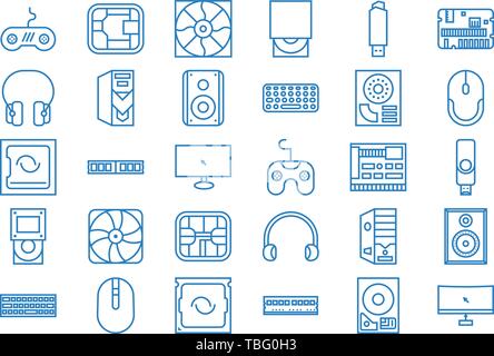 Computer And Hardware icons set - Vector Stock Vector