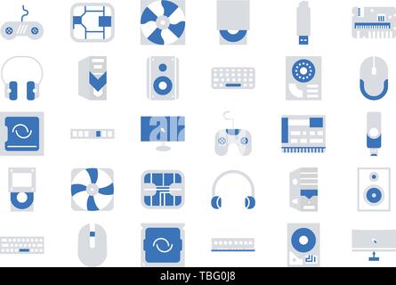 Computer And Hardware icons set - Vector Stock Vector