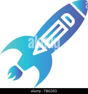 Education growth concept - Rocket with pencil icon Stock Vector