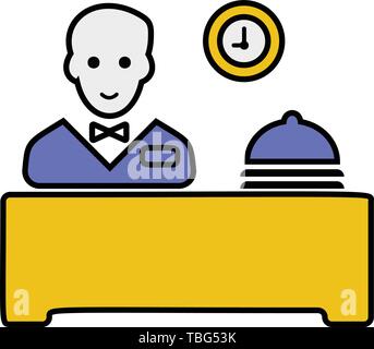 Hotel reception vector icon Stock Vector