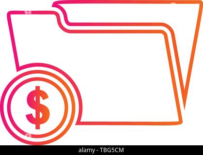 Dollar folder vector icon - Financial Folder simple icon Stock Vector