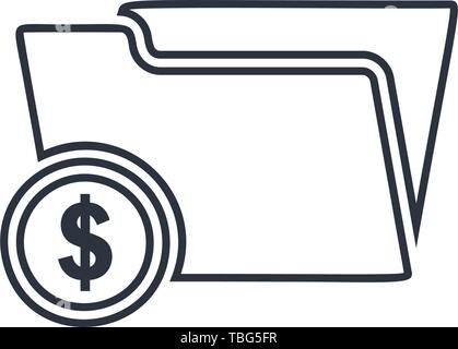 Dollar folder vector icon - Financial Folder simple icon Stock Vector