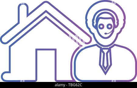Real estate online support icon Stock Vector