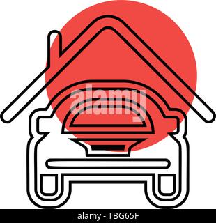 Car garage icon - vector Stock Vector