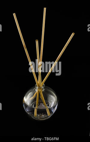 air flavor consisting of a glass container and wooden chopsticks Stock Photo