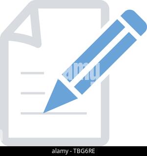 Write a Note Icon - Vector. Flat icon of notes Stock Vector