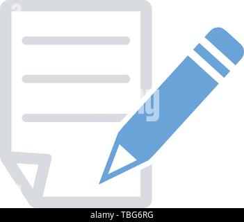 Write a Note Icon - Vector. Flat icon of notes Stock Vector