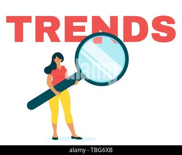 Analyst Forecasting Future Trends Flat Web Banner Template Data