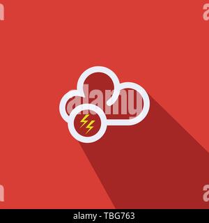 Cloud flat style icon - Three variation Stock Vector