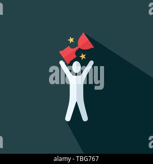 Trophy - Winning - Success icon - Flat illustration Stock Vector
