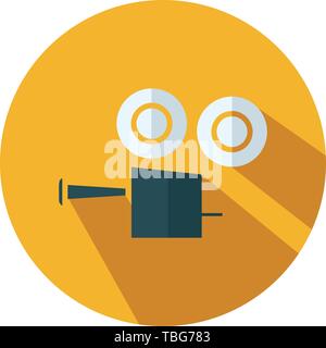 Video camera flat icon - Modern video camera flat sign vector - Illustration Stock Vector