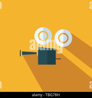 Video camera flat icon - Modern video camera flat sign vector - Illustration Stock Vector