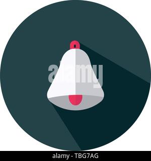 Christmas bell icon - Flat holiday celebration symbol - vector Stock Vector