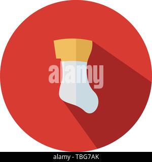Christmas flat icon sock illustration - vector Stock Vector