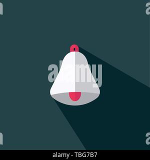 Christmas bell icon - Flat holiday celebration symbol - vector Stock Vector