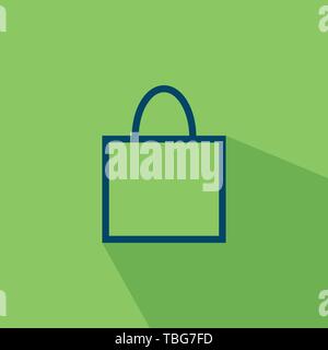 Shopping bag commercial flat icon - vector illustration Stock Vector
