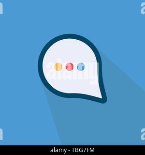 Typing in a chat bubble icon isolated vector - Flat illustration Stock Vector