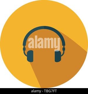 Headphone icon vector - Headset flat sign vector Stock Vector