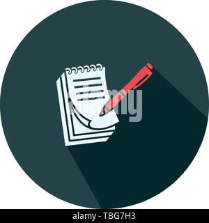 Pictograph of note flat icon - Vector illustration Stock Vector